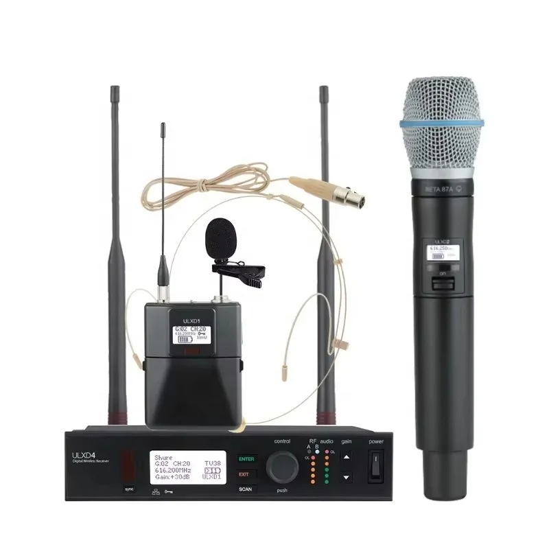 Portable Professional UHF Metal Wireless Handheld ULXD4 BETA87A Microphone System XLR Connector For Church