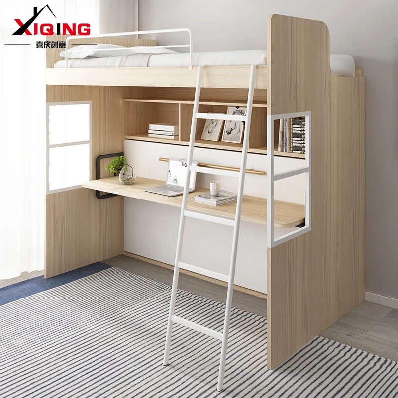Invisible Wood Multi-Functional High Low Bed Upper Lower Combination for Mother Child Children's Bunk Bed Loft Bed with Desk