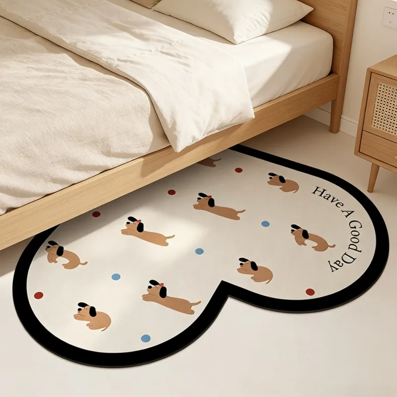 Quick Dry Diatomite Floor Mat Anti-mold Easy Clean Door Rug Durable Decorative Carpet Non-slip Heart Mat Kitchen Accessories