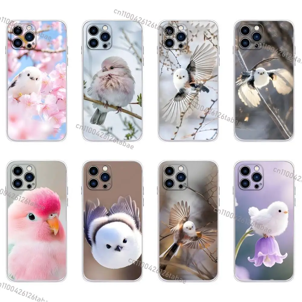 

INS Sweet little bird Print Phone Case for iPhone 16,17,15,14,13,12,Pro Max,11,For iPhone Air,16e Shockproof Back Coque