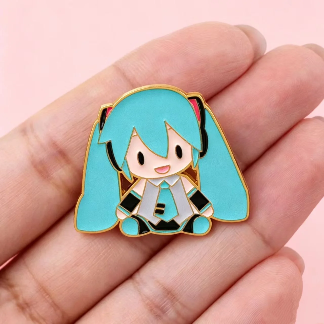 Cute Blue Haired Girl Enamel Pin Cartoon Anime Badges on Backpack Women's Brooches Hat Lapel Pins Cosplay Accessories Toys Gifts