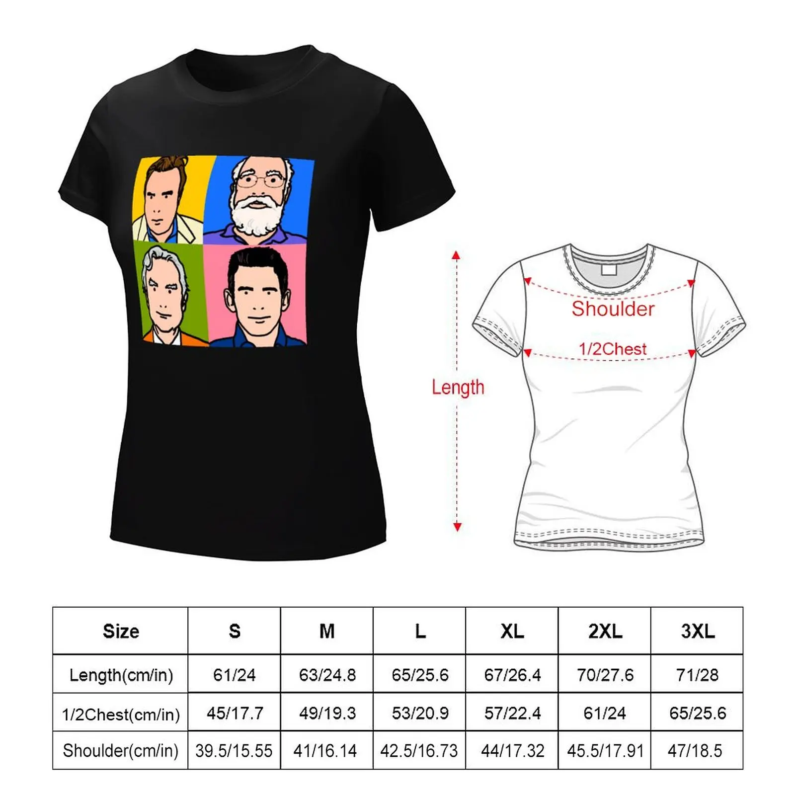 Four Horsemen 2013 - Hitchens, Dennett, Dawkins & Harris T-Shirt summer clothes female cute clothes cat shirts for Women