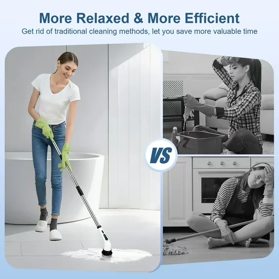 Electric Cleaning Brush 8 in 1 Multifunctional Household Wireless Rotatable Cleaning Brush For Bathroom Kitchen Windows Toilet