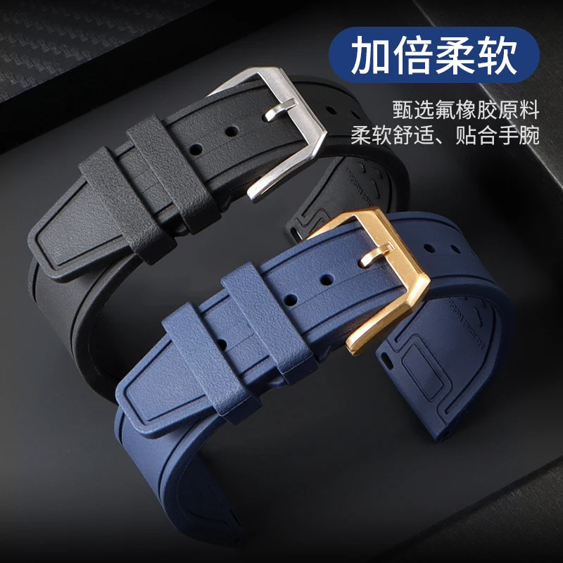 Fluoro Rubber Watch Band Strap for IWC Pilot Little Prince Mark Portugieser Portofino Men's Wristwatch Replacement Accessories