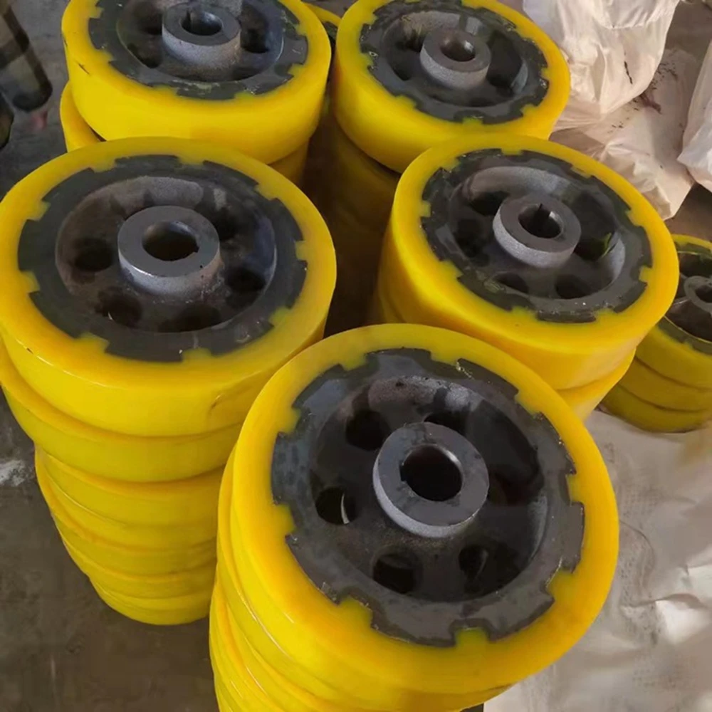 Venta directa Rueda de fricción de diseño simple Ruedas de poliuretano estables Rueda de goma mecánica para fábricas