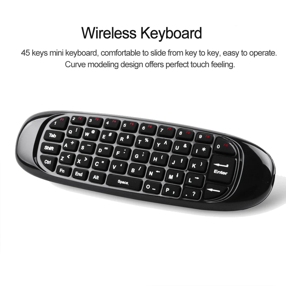 2.4g teclado sem fio e controle remoto, versão em inglês, para android tv box, computador, giroscópio de 6 eixos