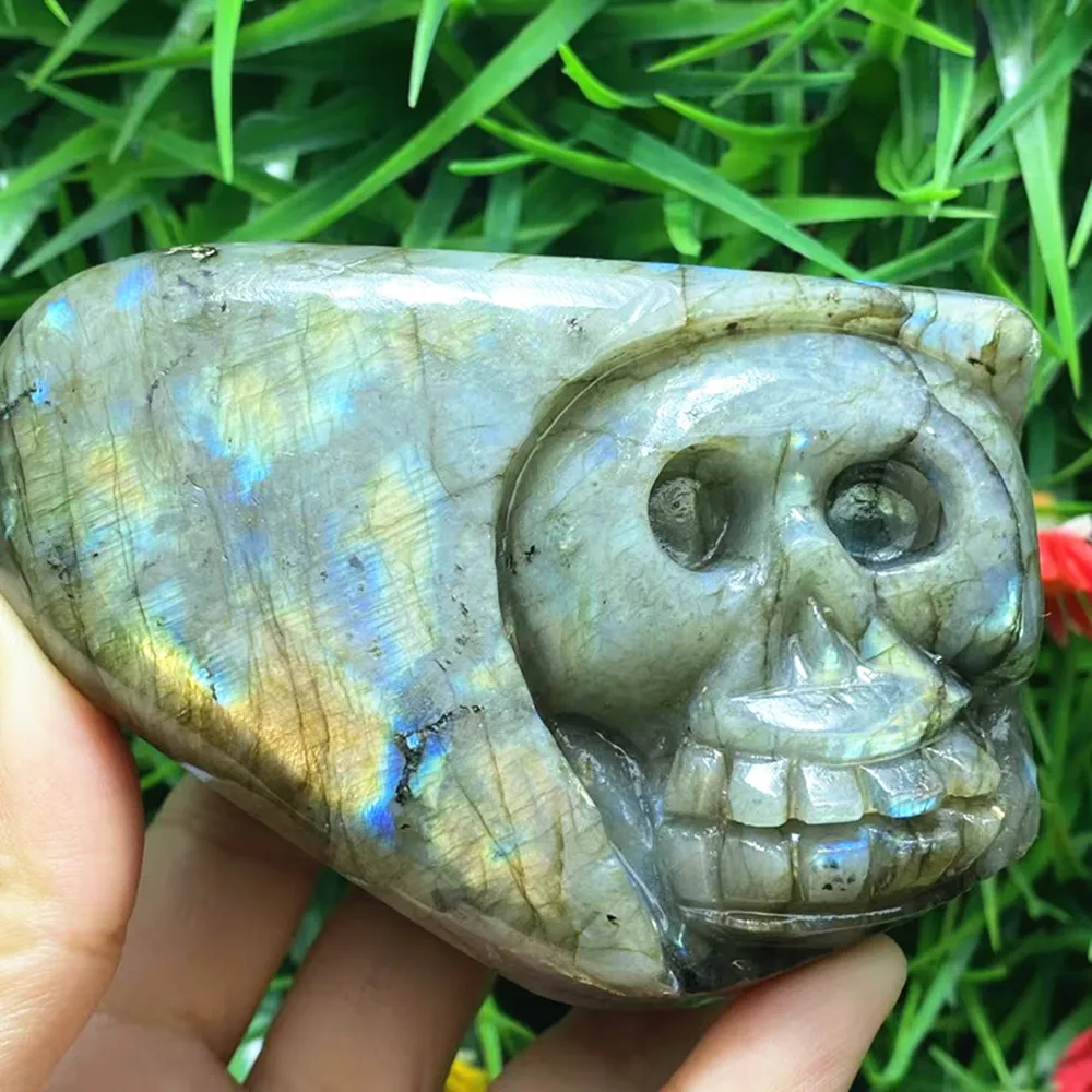 Natural quartz crystal hand-carved agate elongated stone bone chakra home decor