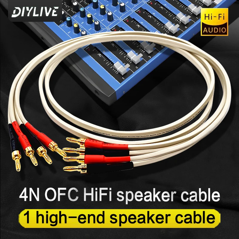 Cable de altavoz amplificador de potencia de cobre sin oxígeno 4N, cable de conexión de sonido envolvente 5,1, cable enchufable Universal con cabeza de plátano Y