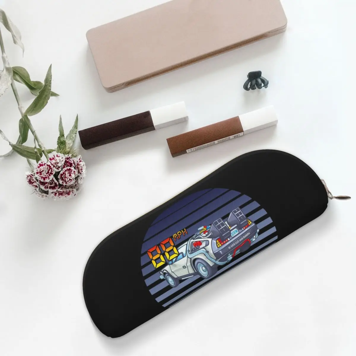 مقلمة DeLorean العودة إلى المستقبل، حقيبة أقلام رصاص، لوازم قرطاسية للتخزين، صندوق أقلام ذو سعة كبيرة، حقيبة أقلام رصاص لمدرسة الأطفال