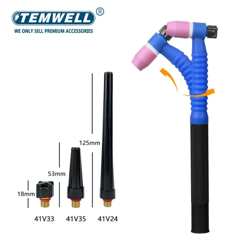 Imagem -05 - Tig Soldagem Tocha com Alongar a Cabeça Tungstênio Argônio Arc Refrigerado Arma Cabeça Acessórios Wp9f