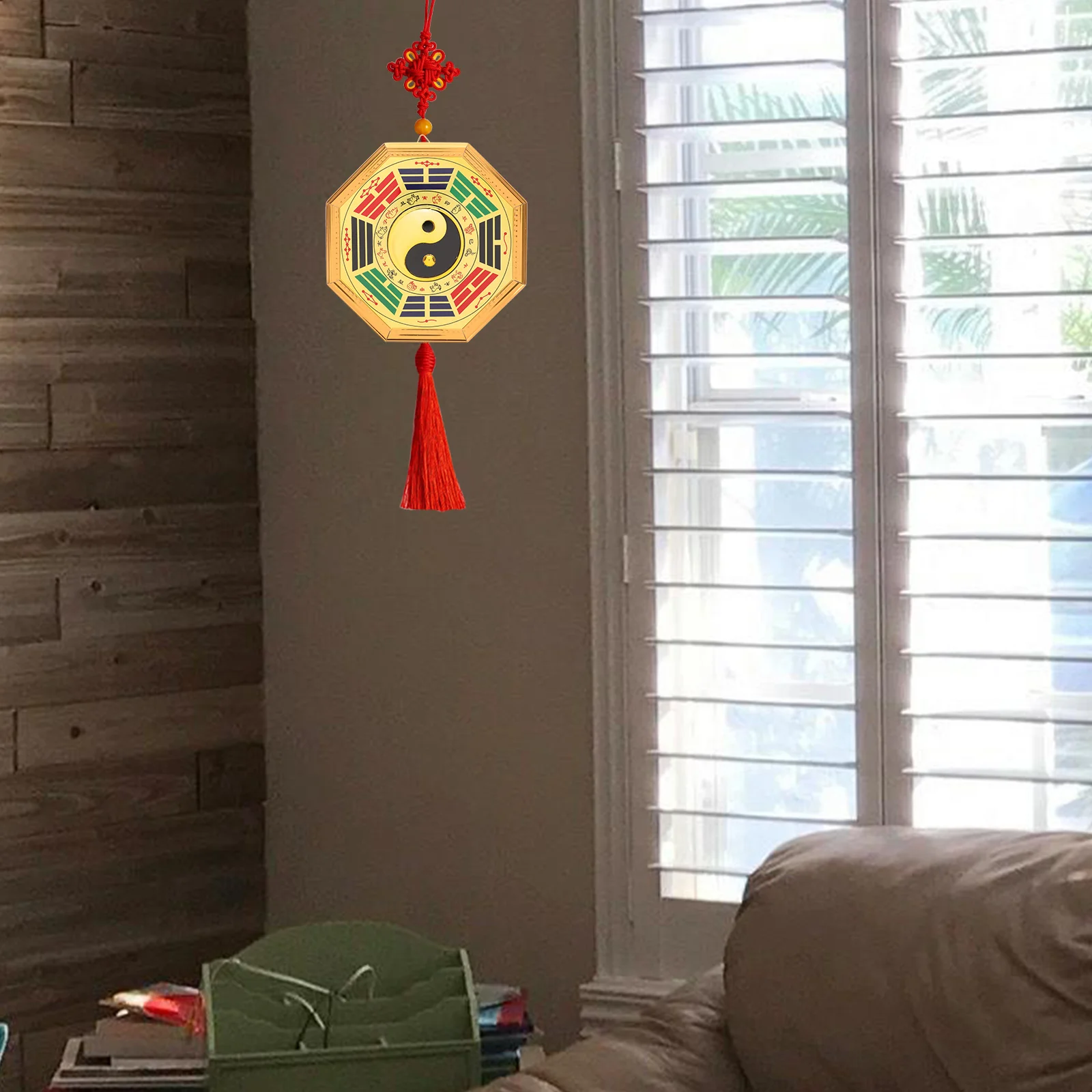 Gossip Mirror Home Decoration Hanging Bagua Ornament Tai Chi Farmhouse Kitchen Wall Chinese Style