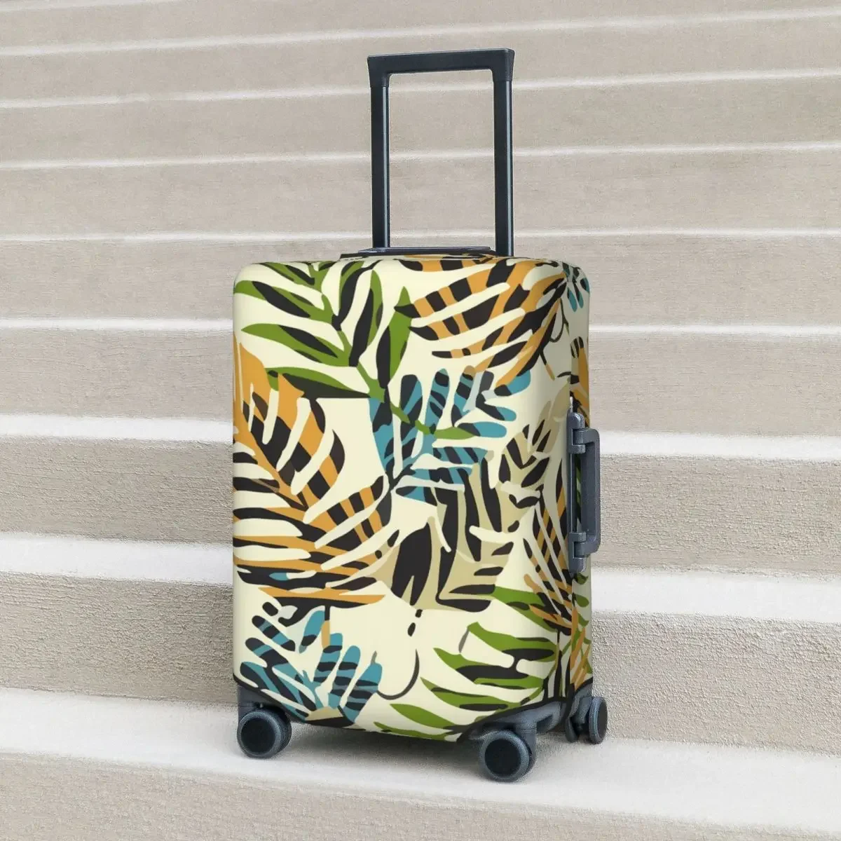 Tropical Plant Suitcase Cover Flight Leaves Print Useful Luggage Supplies Business Protection