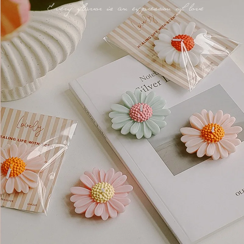 Handmade Daisy Candle Scented Candle Aromatherapy Soy Wax Candle Wedding Birthday Candles Party Home Decoration Photo Props