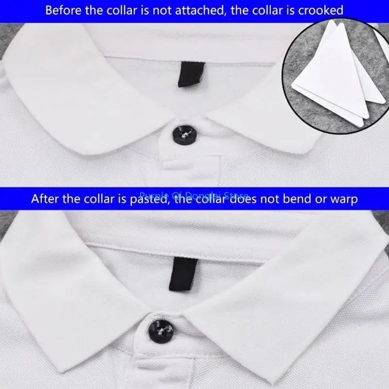 L21E 30PCS Collar Positioning Patches for Maintaining Shirt Collar Strong Adhesive Collar Shaping Sticker Collar Stand Pad