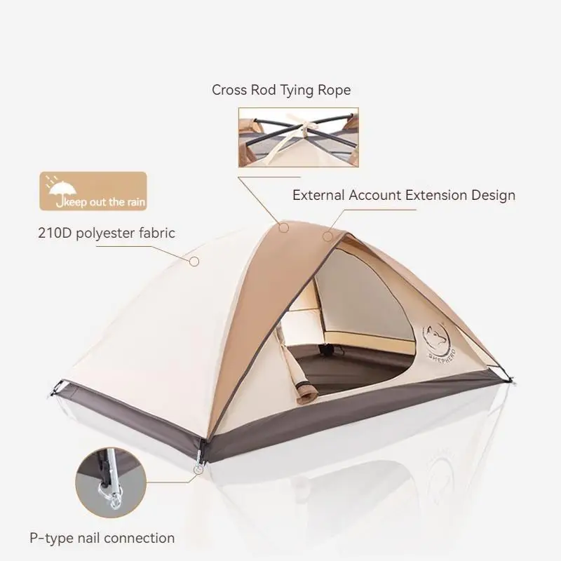 Outdoor Camping Double Tent Wholesale Lightweight Folding Camping Mosquito proof Couple Tent Rainproof and Easy to Build Tent