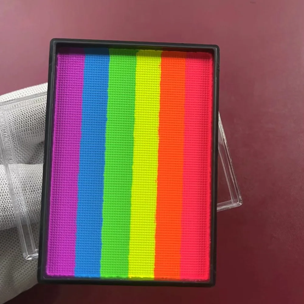 6 สีน้ําที่มีสีสันภาพวาดภาพวาดสีร่างกายแต่งหน้า Rainbow Christmas Party Palette สําหรับผู้ใหญ่และเด็ก