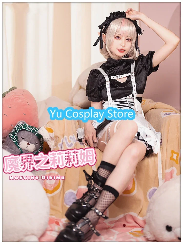 

Yu-Cosplay Vtuber Makaino Ririmu Cosplay Costumes Women Cute Outfits Coat Dress Apron Halloween Carnival Uniforms Custom Made