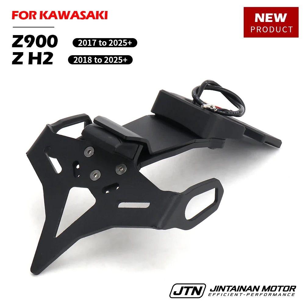 

Z900 Z H2 2017-2025 + Motorcycle Rear License Plate Holder For KAWASAKI Z 900 LED Light Short Plate License Number Holder Racket