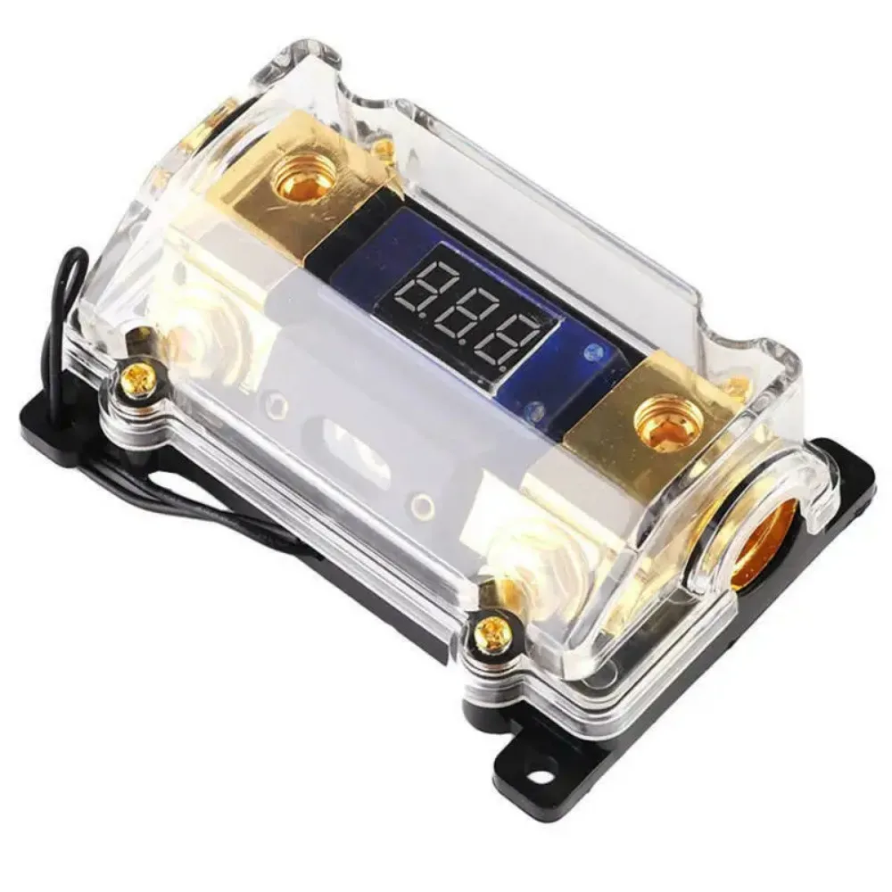 Krator 2 Way 100A Car Audio Power Fuses Holder Stereo Distribution Block with LED Display Fuse Box  Clocks Fusible Auto