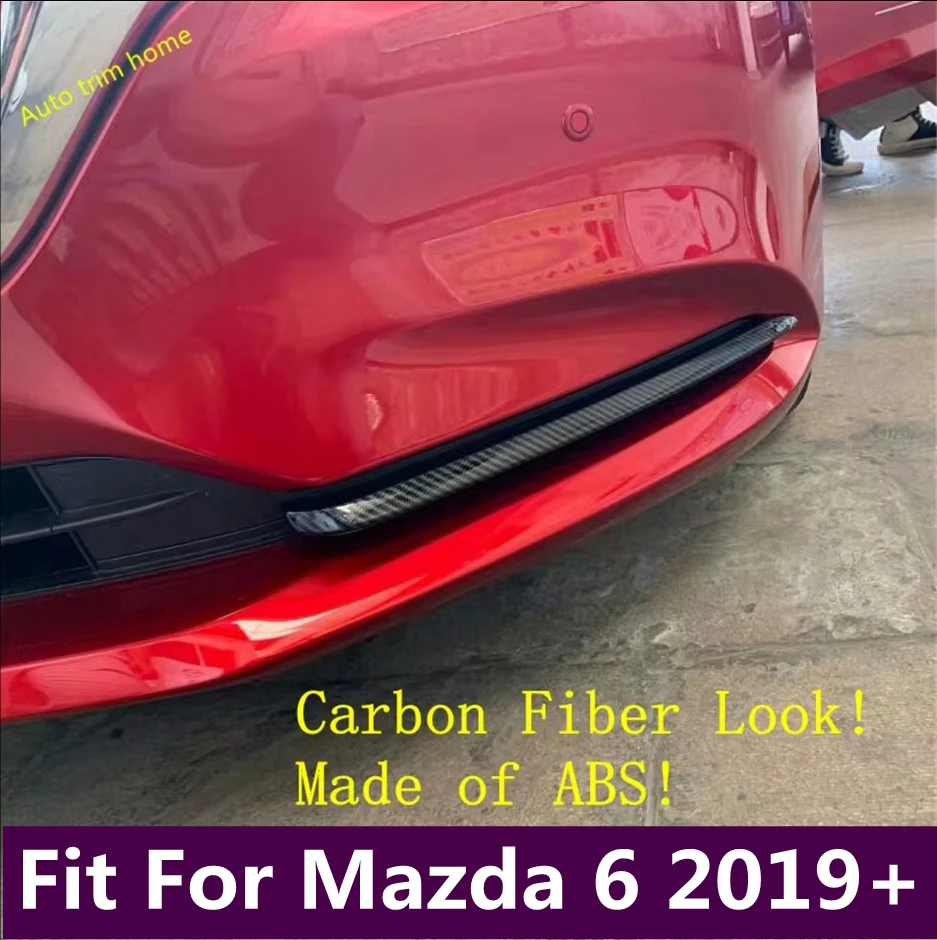 

Front Fog Light Lamp Eyelid Eyebrow Strips Streamer Cover Trim Fit For Mazda 6 2019 - 2024 ABS Carbon Fiber Look Car Accessories