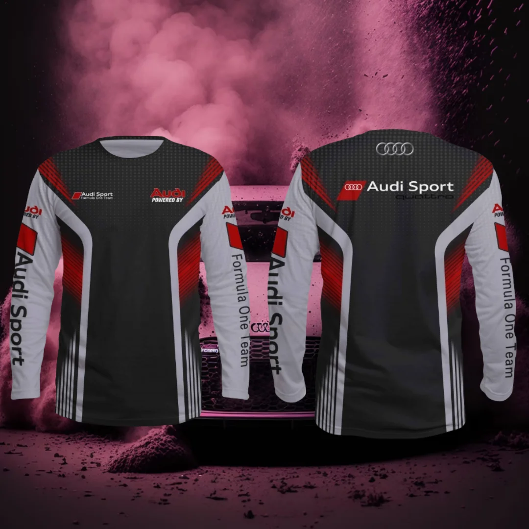 

Топы с длинными рукавами Audi Authorization Motorsport Quattro Racing, мужская и женская одежда, дышащая, быстросохнущая, впитывающая пот футболка