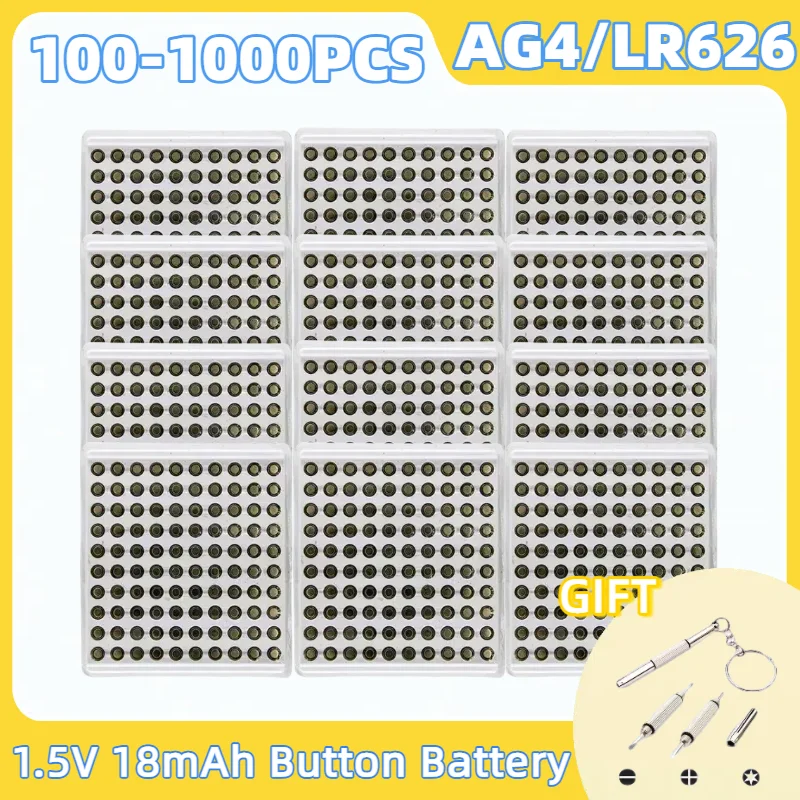 

AG4/LR626/SR626SW 1.55V Button Battery for Watches Toys Medical Devices Thermometers Remote Controls Calculators Alarm Clocks