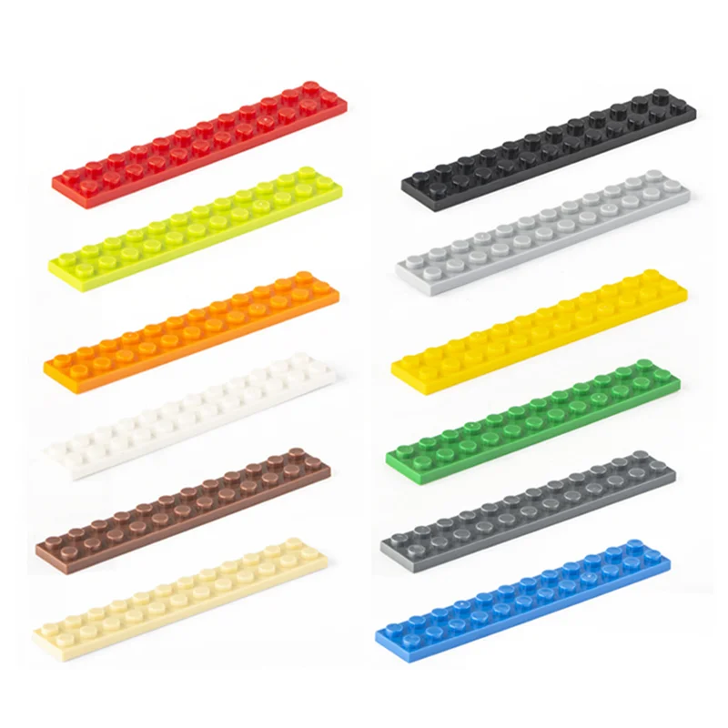 30 Pcs/Lot Building Blocks Thin Figures Plate Bricks 2×12 Dots Compatible 2445 City Moc Diy Kids Creative Assembly Toys Gifts