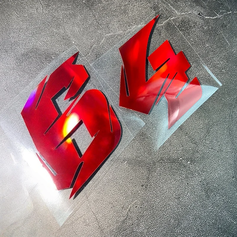 1PC 0to9 Red Laser Number Motorcycle Stickers Waterproof for DIY Motorbike Fuel Tank Front Fairing Helemt Fender Vinyl Decals image 5