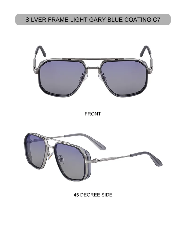 Übergroße quadratische Steampunk-Sonnenbrille für Herren, 2026, Luxusmarke, Vintage-Doppelstrahl-Metall-Sonnenbrille, trendige Outdoor-Fahrbrille – Detail 21