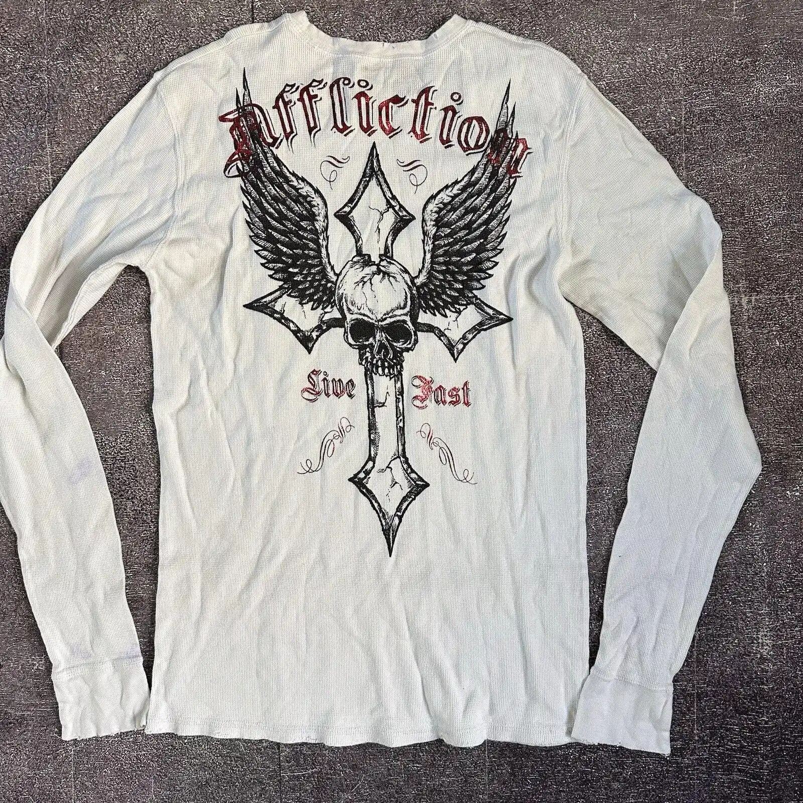 Affliction Winter Long Sleeve Cotton T-Shirt New Y2K Fashion Retro Harajuku Round Neck Shirt Men's Women Gothic Casual Tops