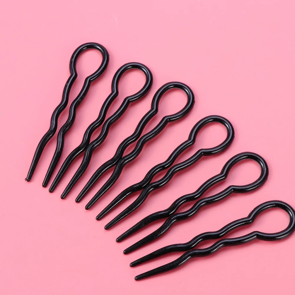 

24 Pcs Decorative Pins Quick Hair Styling Tool U-shaped Fork Pieces (black) Women Accessories Stick Girl Girls Sticks Miss