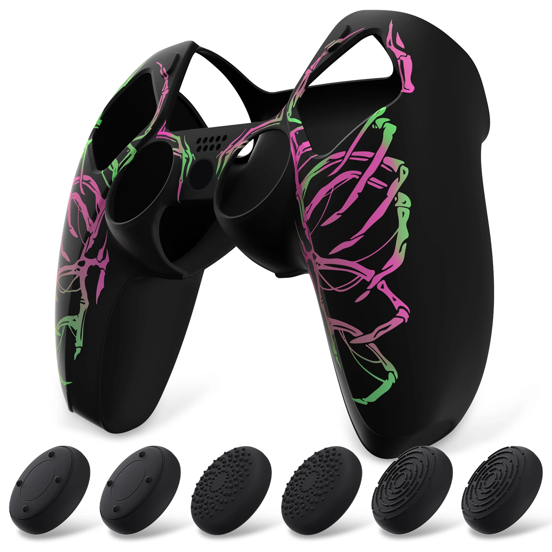 Playvital Dockable Model Antislip Siliconen Hoes Voor Ps5 Controller, Zacht Rubber Grip Case Met Duim Grip Caps - 9 Ontwerpen
