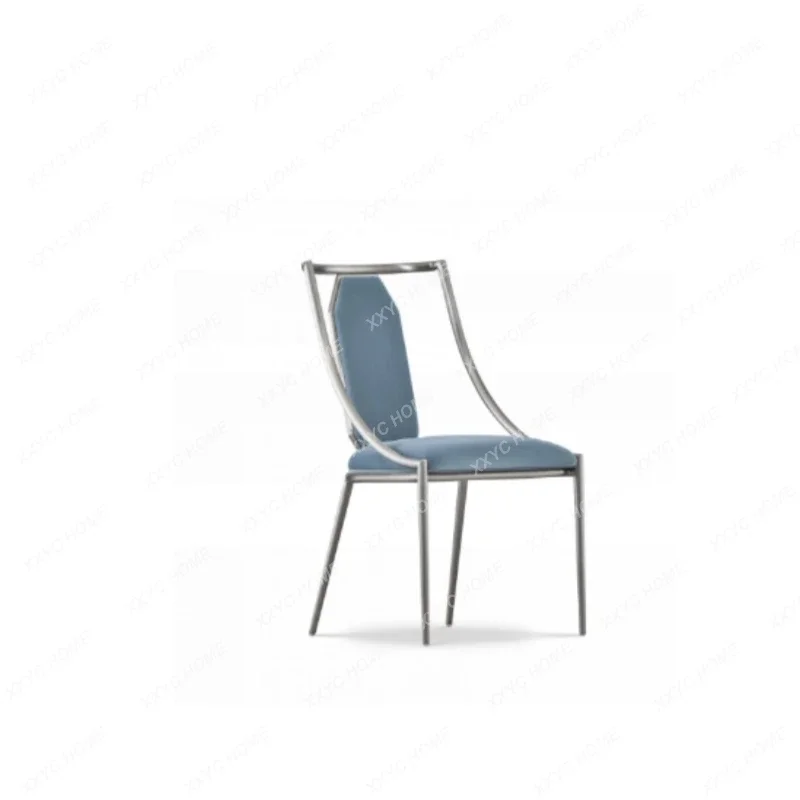 American Light Luxury Metal Fabric Dining Chair Book  Anti-Meike Art Scala Dining Restaurant, Stainless Steel Chair