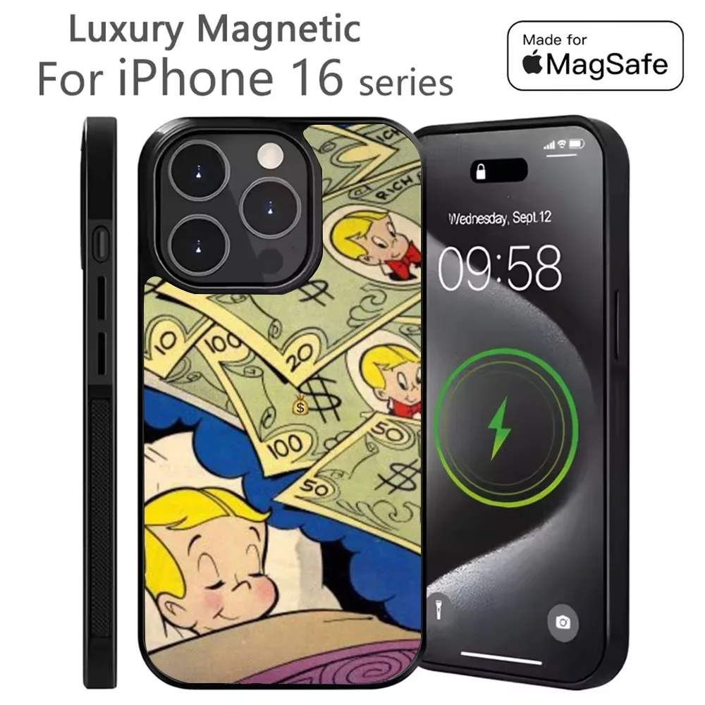 

Cute R-Richie Rich Phone Case For iPhone 16,15,14,13,12,11,Plus,Pro,Max Mini Magsafe Magnetic Wireless Charging