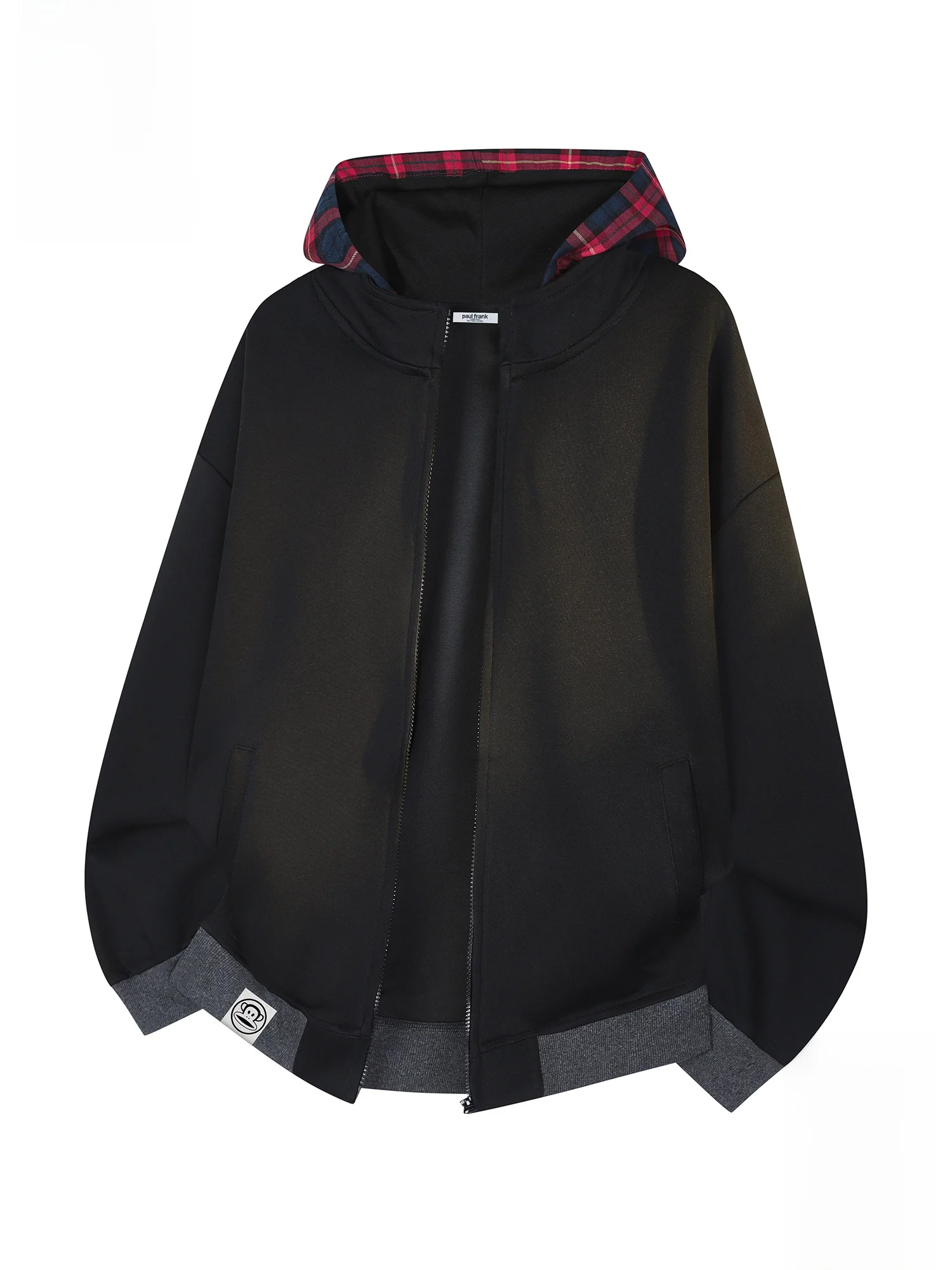 

PaulFrank American Sle Plaid Hoodie Jaet Men's Loose Casual Spring Open Cardigan Coat Comfortable Cotton Polyester Blend