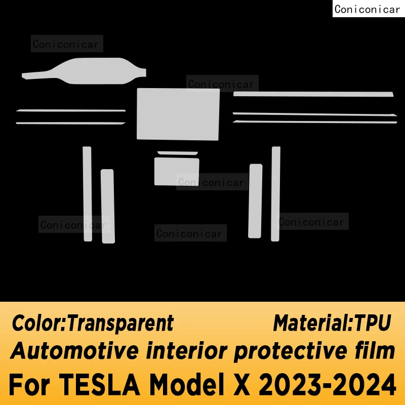 For TESLA Model X 2023 2024 Gearbox Panel Navigation Automotive Interior Screen Protective Film Anti-Scratch Accessories