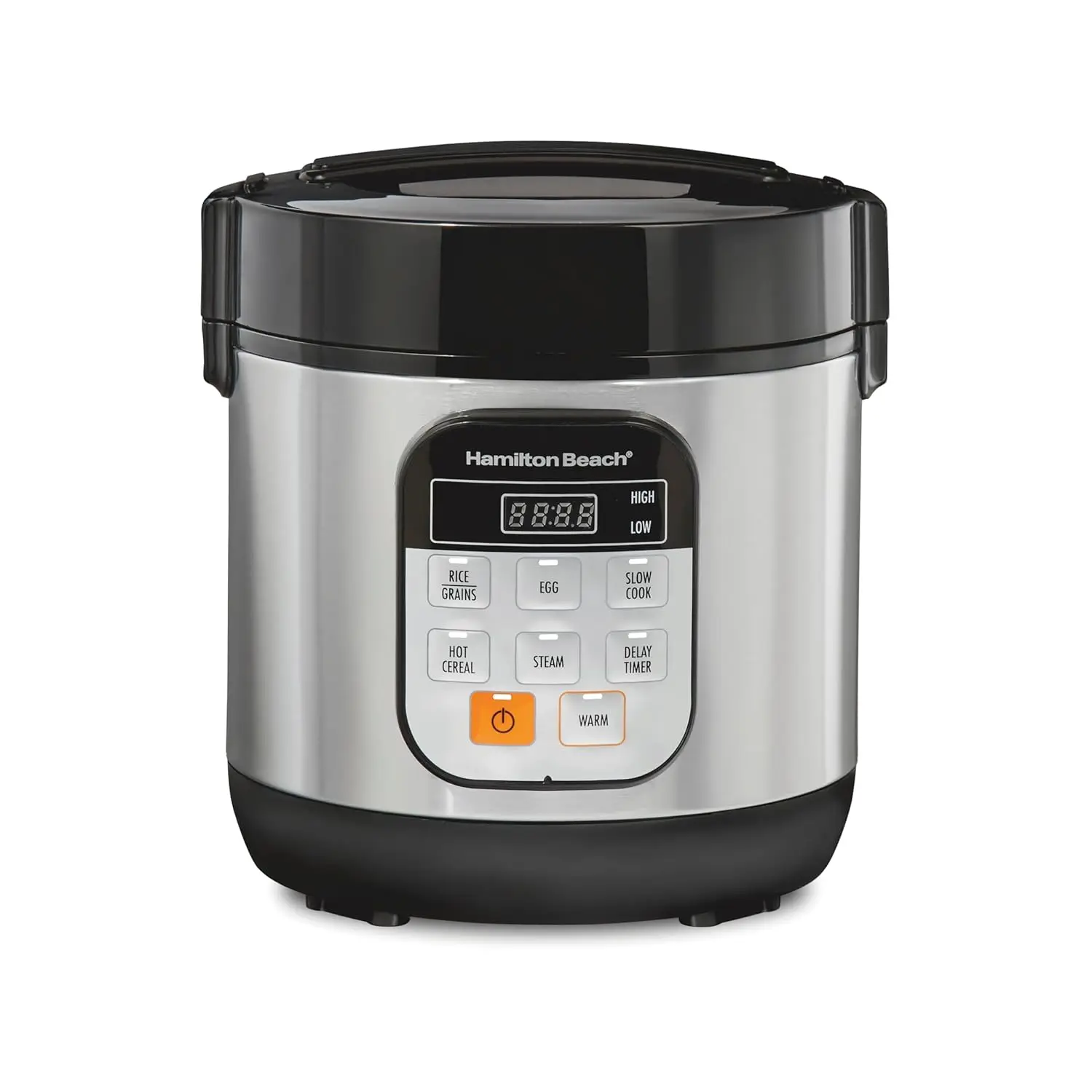

Digital Programmable Rice Cooker & Food Steamer with Egg Functions, Compact 6-Cup Capacity, Stainless Steel