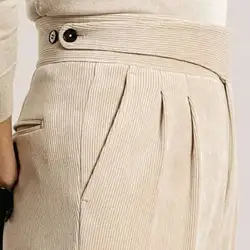 Pantalones formales de pana para Hombre, Pantalones rectos informales de cintura alta, Pantalones de vestir de oficina, Pantalones sociales, calidad