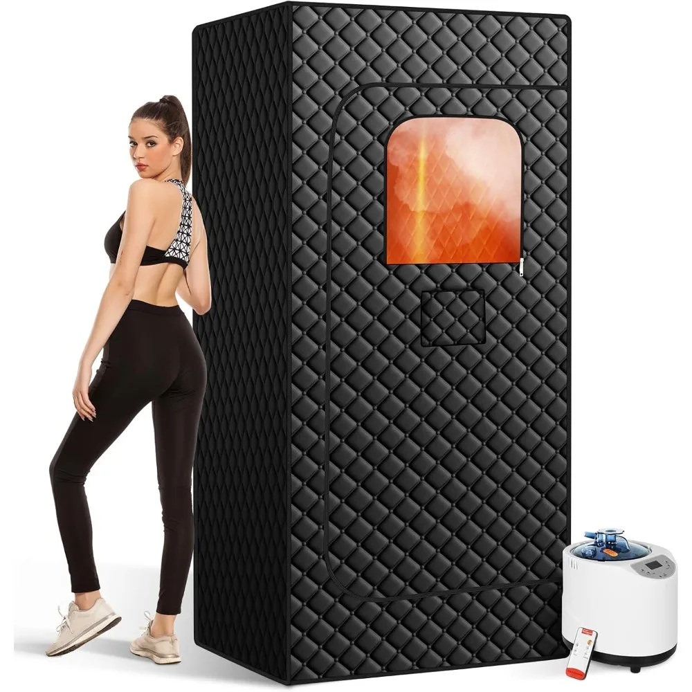 Portable Sauna Box for Home, Personal SPA Steam Sauna with 5 Min Fast Heating &15 Levels Heat, Warm Sauna Tent with 3L/1200W