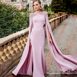 Heyday-Women's Elegant O-neck Close-fitting Crepe Mermaid Party gala Gown Floor Length  saudi luxury beads evening dresses 2024