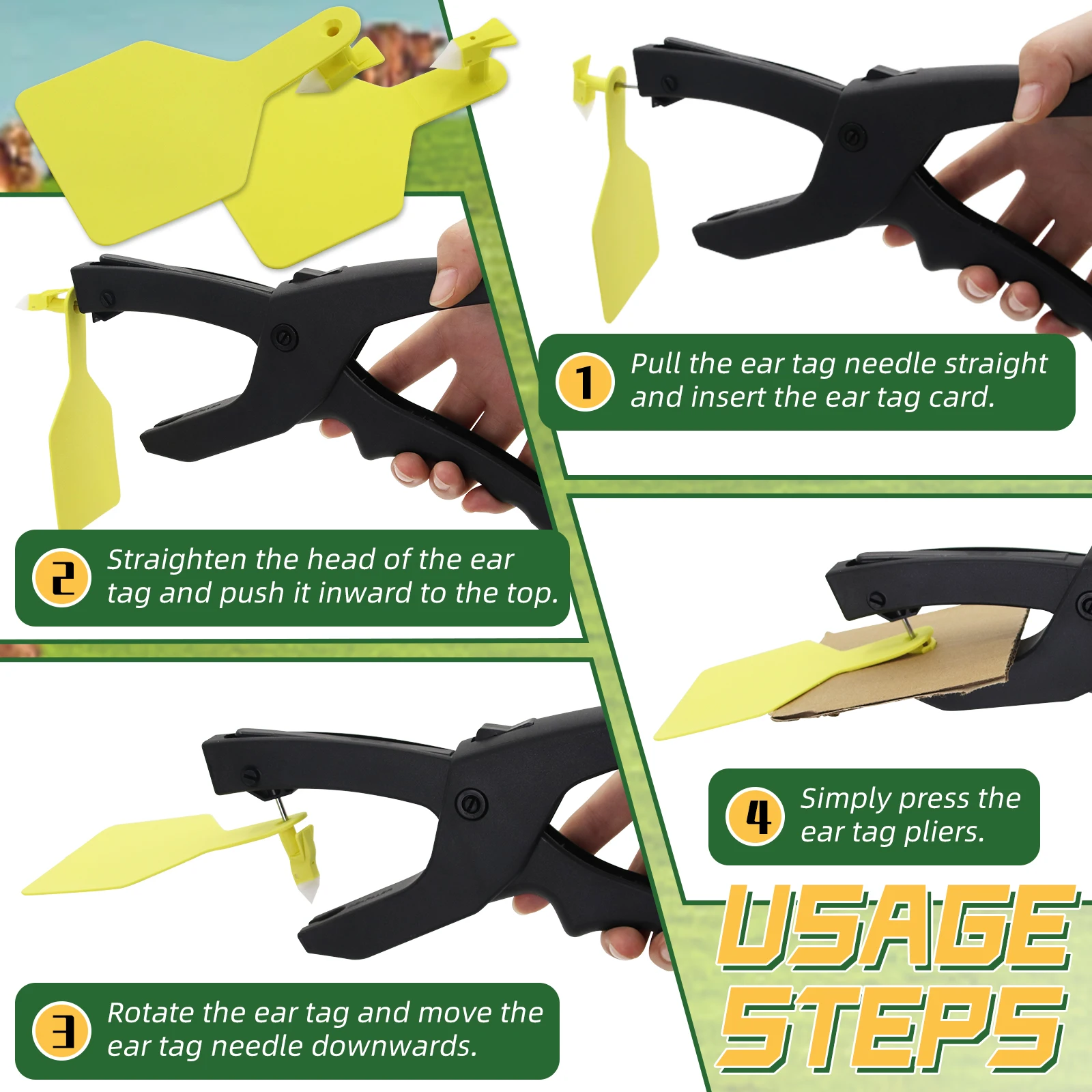 50 قطعة/الحزمة الماشية الماشية الأذن العلامات علامات دون كلمات أدوات تحديد الحيوان علامة كماشة البقرة خنزير الحصان الماعز الأغنام علامة