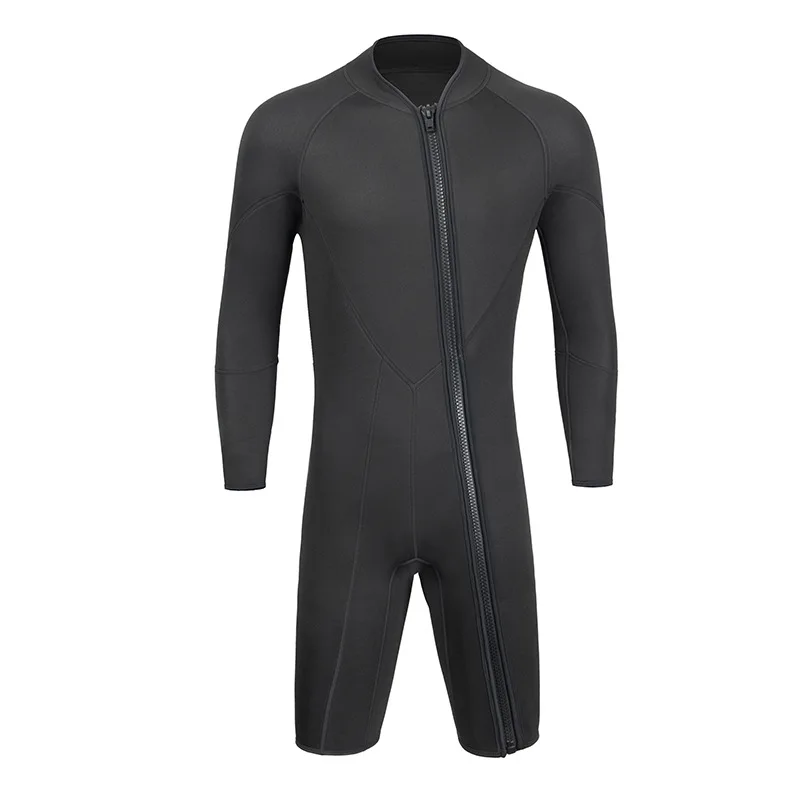 

3mm Neoprene Wetsuit Men Short sleeve oblique zipper Diving Suit Snorkeling Spearfishing one-piece wetsuit Surfing Swimsuit