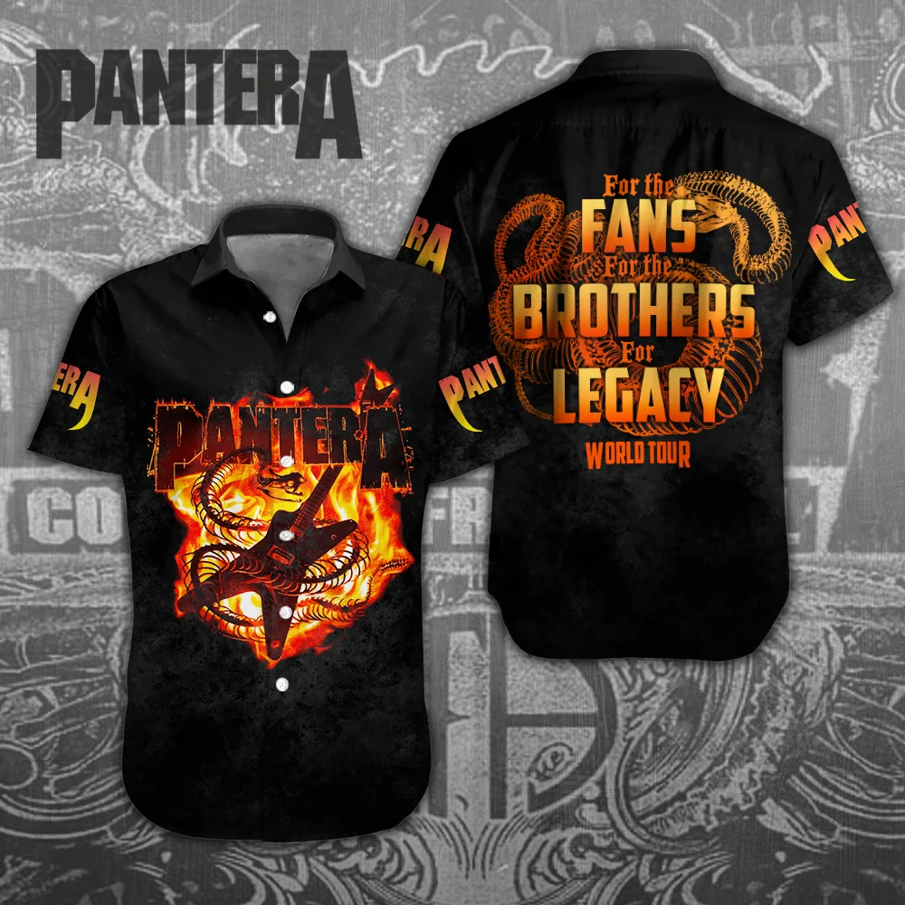Popular Heavy Metal Rock Band Pantera 3d Printing Shirt Men Women Fashion Short Sleeve Shirts Breathable New Beach Shirts