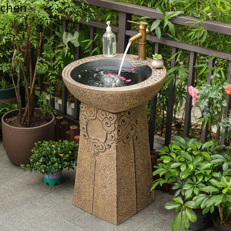 TP-4 Outdoor Courtyard Wash Basin Integrated Balcony Garden Outdoor Wash Basin Column Basin