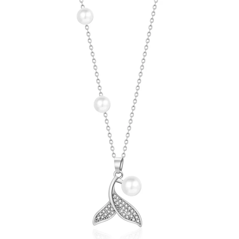 Titanium steel necklace, collarbone necklace, women's fishtail necklace, fashionable and versatile