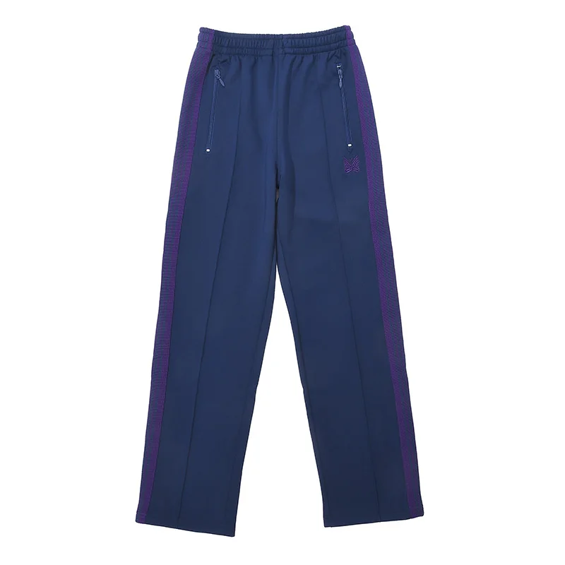 Navy Blue Men Woman Pants Trend Fashion Street Loose Casual Embroidery Side Edge Weaving Joggers Sweatpants Trousers