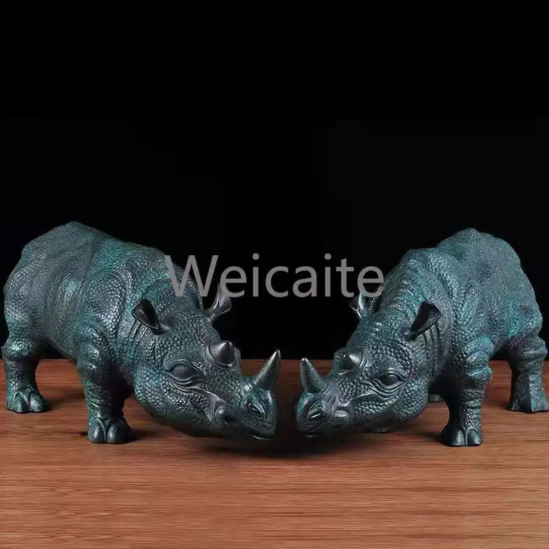 

Brass Rhino Ornament, Brass Unicorn, A Pair of Model Rooms, Hotel Entrance TV Cabinet Decoration Handicrafts