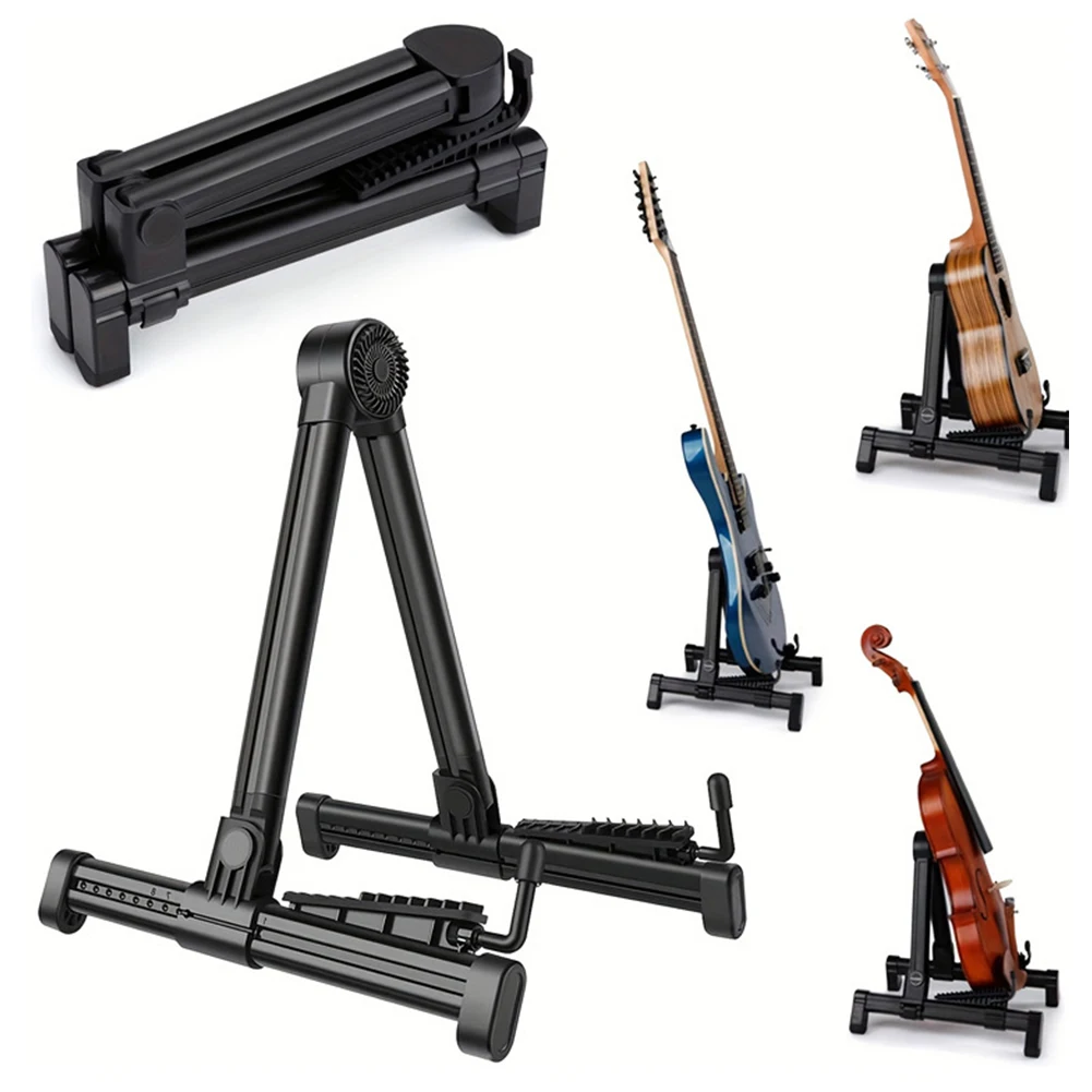 

Guitar Stand Folding A Frame Guitar Holder Adjustable Instrument Stand for Acoustic Electric Guitar Bass Ukulele Banjo