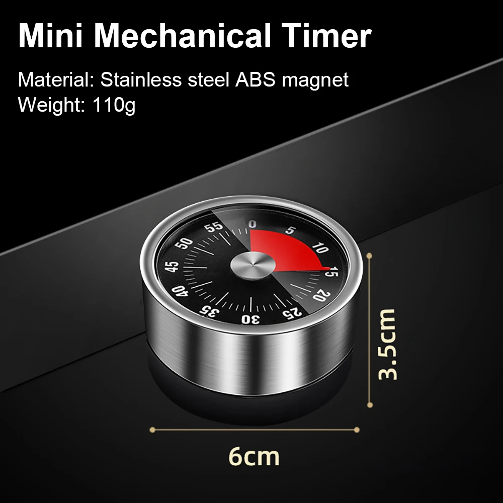 Stainless Steel Timer Kitchen Visualization with Magnetic Suction Time Management Reminder Countdown Cooking Baking Alarm Clock images - 6