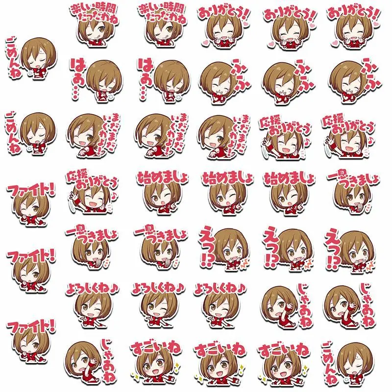 40Pcs/set New Anime Hatsune Miku MEIKO kawaii Figure Waterproof sticker model toys DIY Hand account stickers Gifts